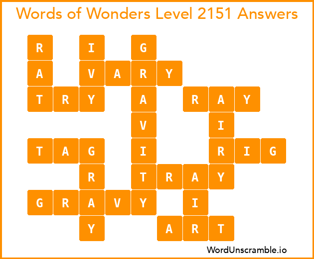 Words of Wonders Level 2151 Answers