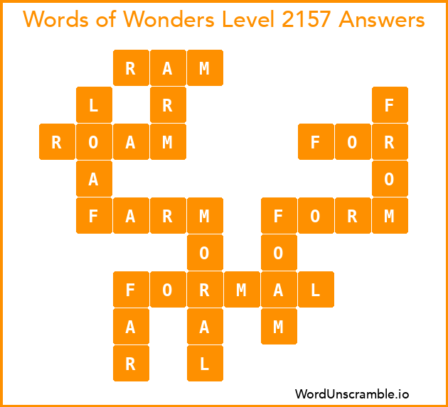 Words of Wonders Level 2157 Answers