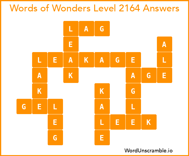 Words of Wonders Level 2164 Answers