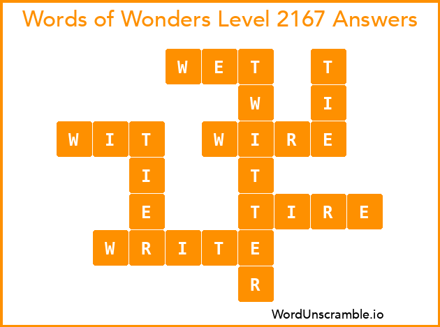 Words of Wonders Level 2167 Answers