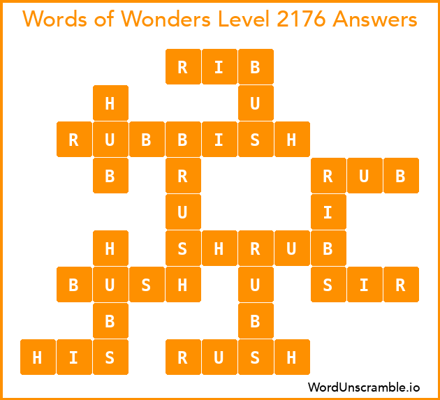 Words of Wonders Level 2176 Answers