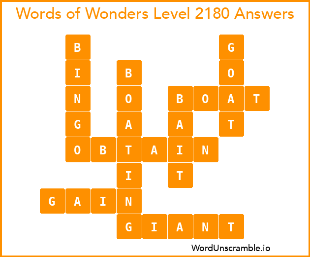 Words of Wonders Level 2180 Answers