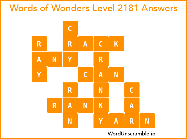 Words of Wonders Level 2181 Answers