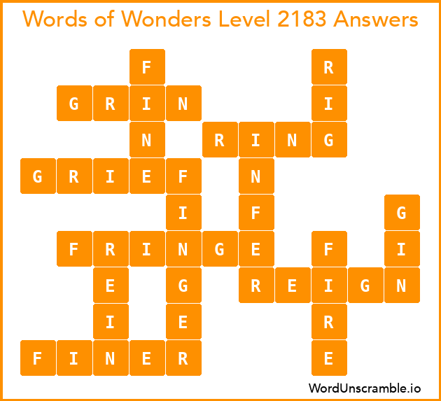 Words of Wonders Level 2183 Answers