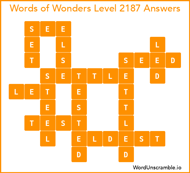 Words of Wonders Level 2187 Answers
