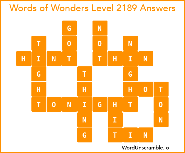Words of Wonders Level 2189 Answers