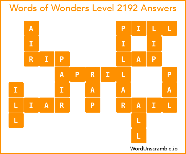 Words of Wonders Level 2192 Answers