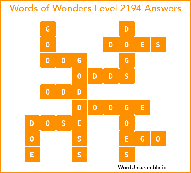 Words of Wonders Level 2194 Answers