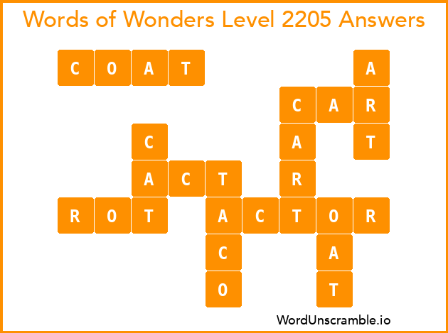 Words of Wonders Level 2205 Answers