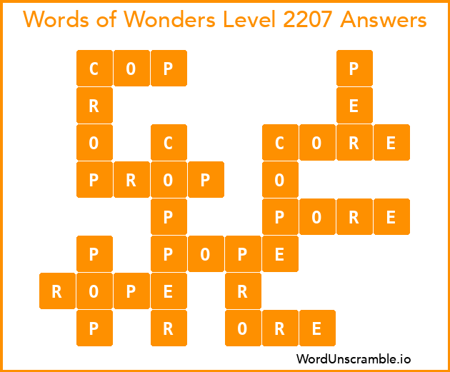 Words of Wonders Level 2207 Answers