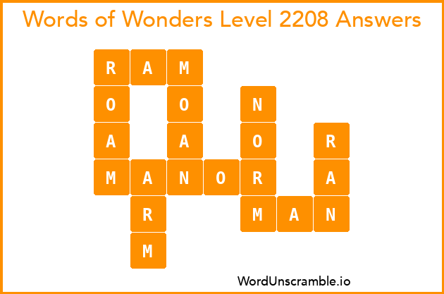 Words of Wonders Level 2208 Answers