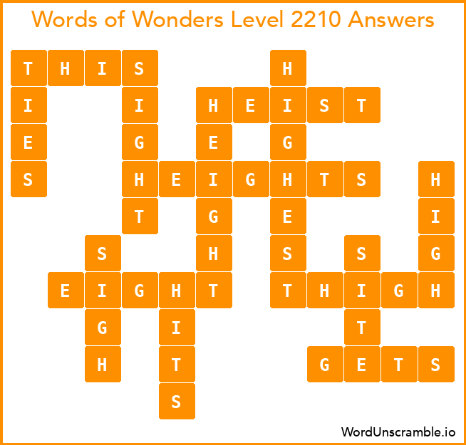 Words of Wonders Level 2210 Answers