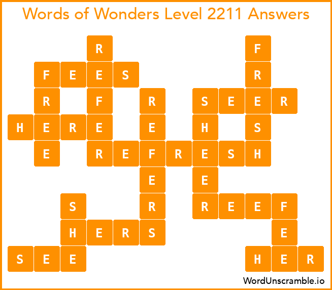 Words of Wonders Level 2211 Answers