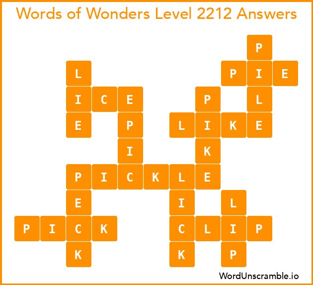 Words of Wonders Level 2212 Answers
