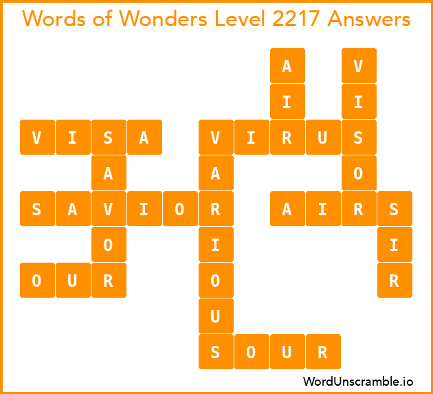 Words of Wonders Level 2217 Answers