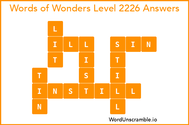 Words of Wonders Level 2226 Answers
