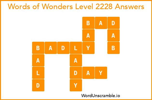Words of Wonders Level 2228 Answers