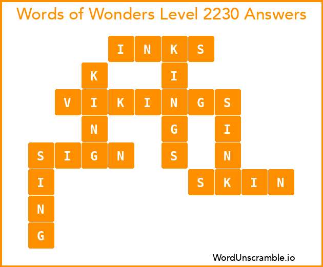 Words of Wonders Level 2230 Answers