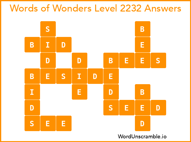 Words of Wonders Level 2232 Answers