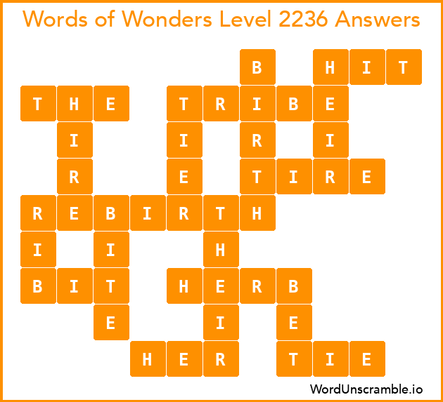 Words of Wonders Level 2236 Answers
