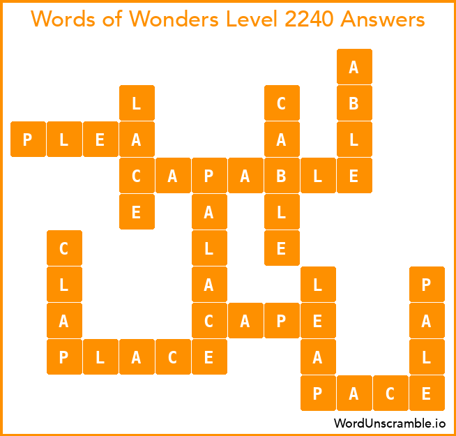 Words of Wonders Level 2240 Answers