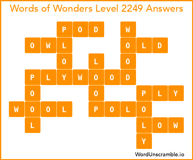 Words of Wonders Level 2249 Answers