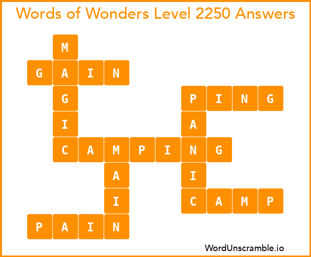 Words of Wonders Level 2250 Answers