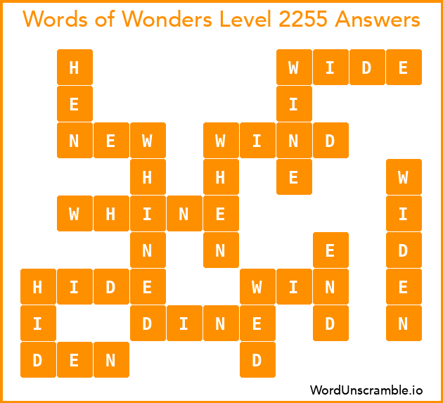 Words of Wonders Level 2255 Answers