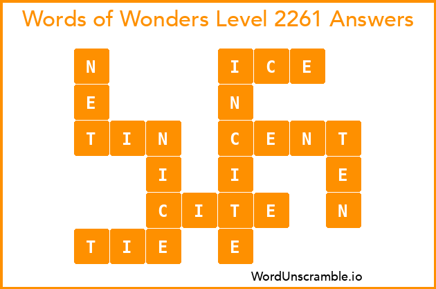 Words of Wonders Level 2261 Answers