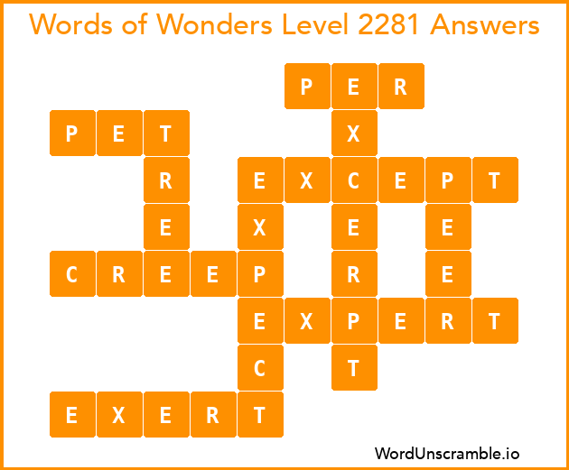 Words of Wonders Level 2281 Answers