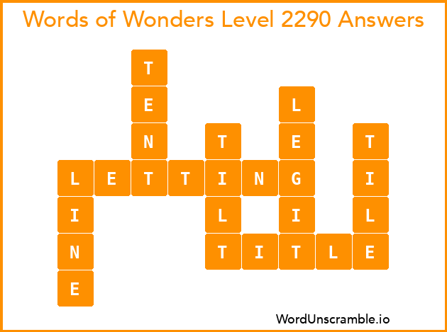 Words of Wonders Level 2290 Answers