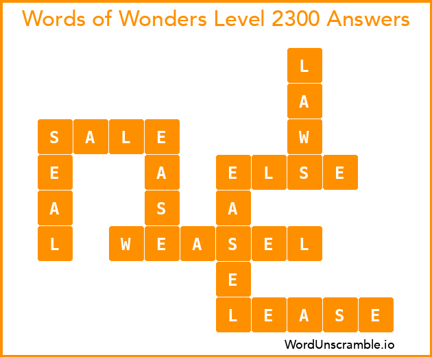 Words of Wonders Level 2300 Answers