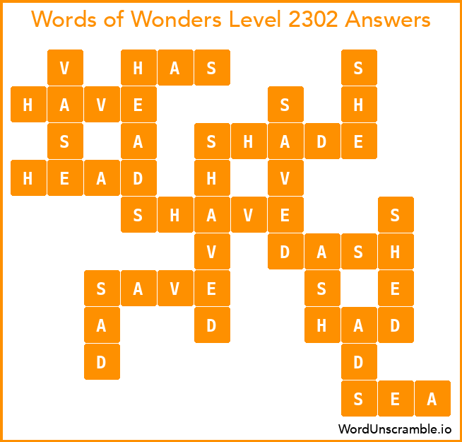 Words of Wonders Level 2302 Answers