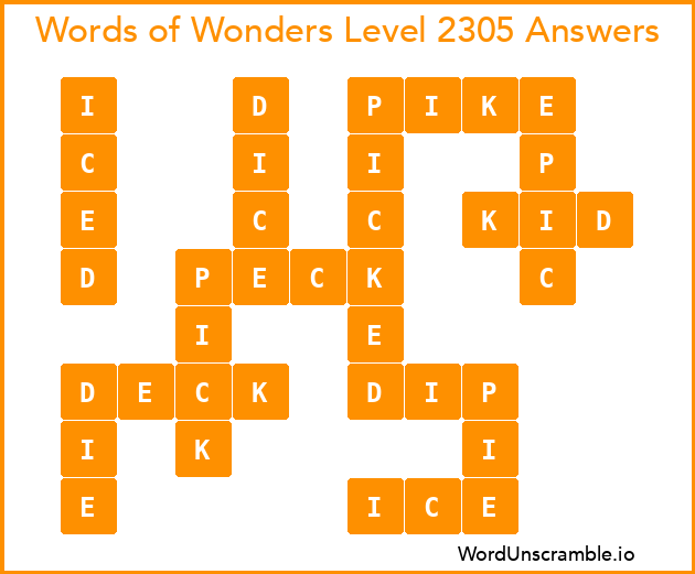 Words of Wonders Level 2305 Answers