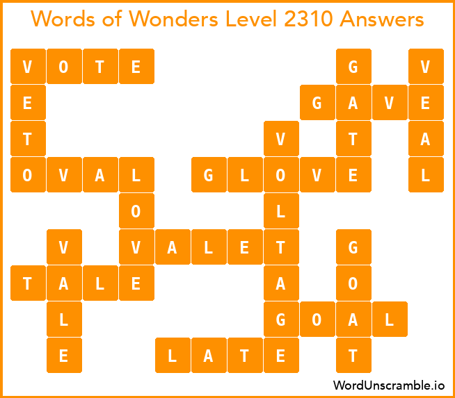 Words of Wonders Level 2310 Answers