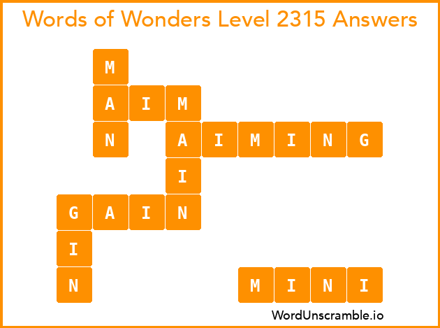 Words of Wonders Level 2315 Answers
