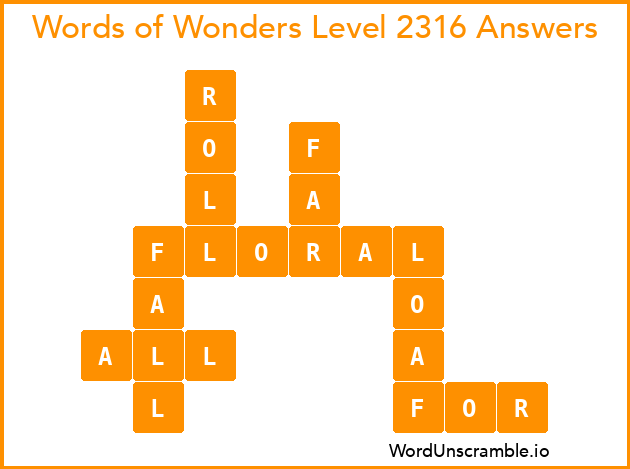 Words of Wonders Level 2316 Answers