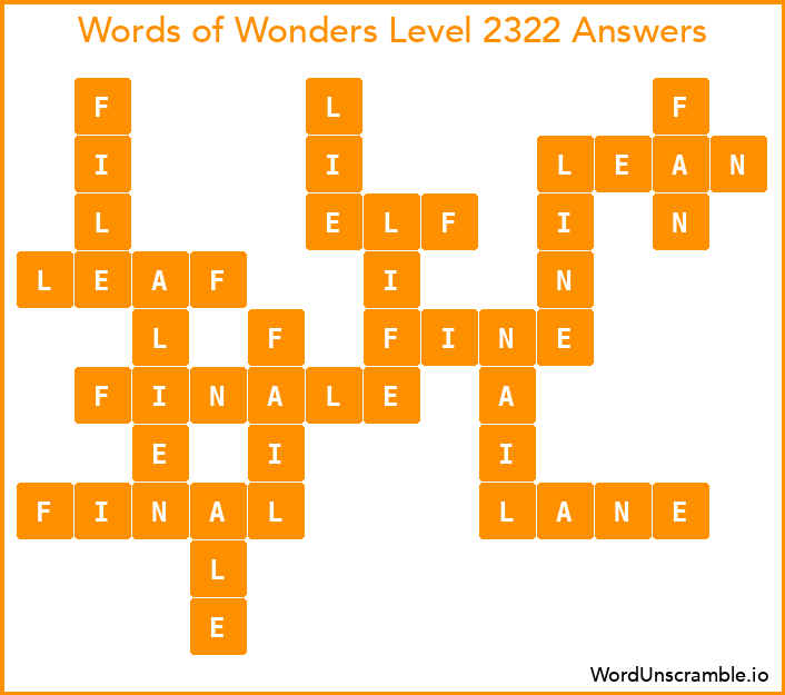 Words of Wonders Level 2322 Answers