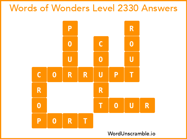 Words of Wonders Level 2330 Answers