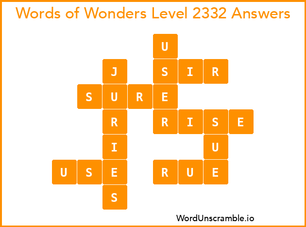 Words of Wonders Level 2332 Answers