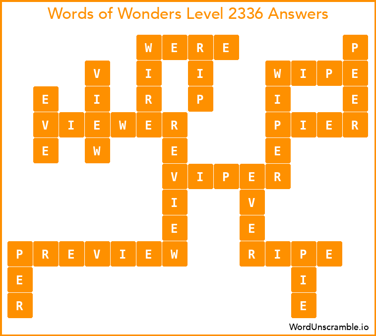 Words of Wonders Level 2336 Answers