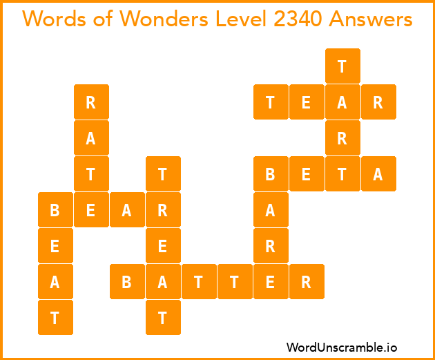 Words of Wonders Level 2340 Answers