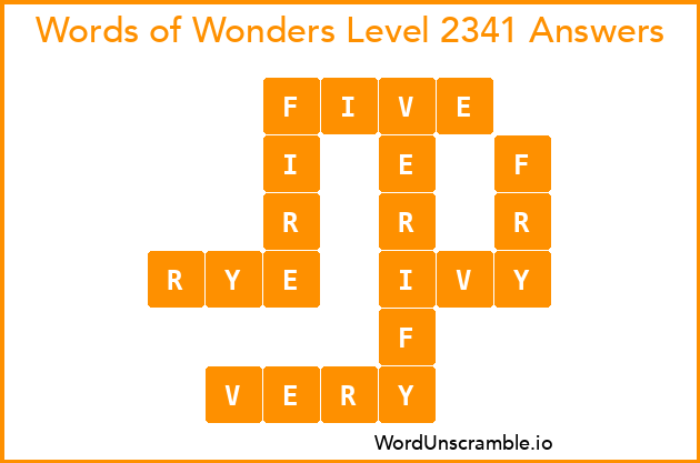 Words of Wonders Level 2341 Answers