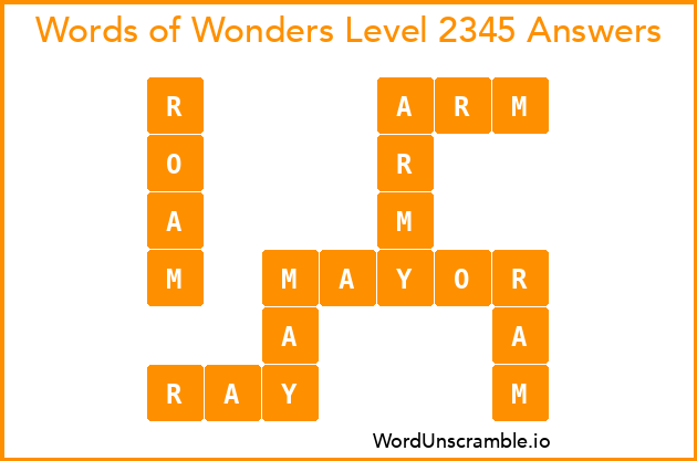 Words of Wonders Level 2345 Answers