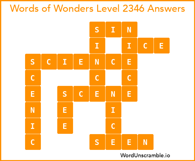 Words of Wonders Level 2346 Answers
