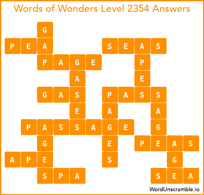 Words of Wonders Level 2354 Answers