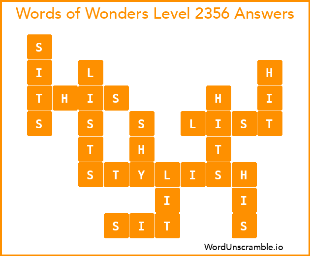 Words of Wonders Level 2356 Answers