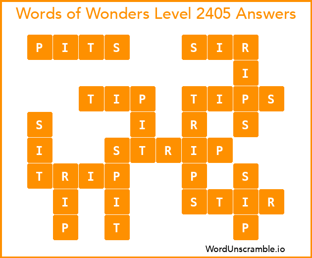 Words of Wonders Level 2405 Answers