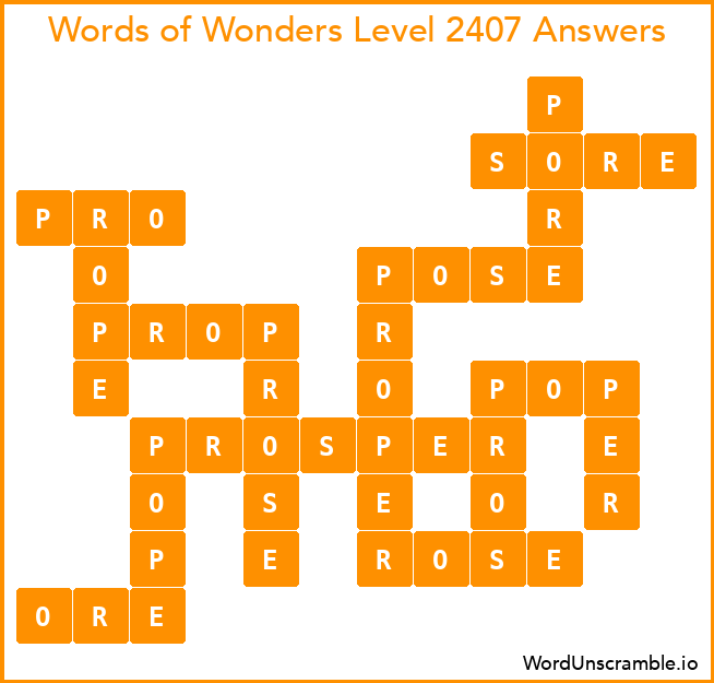 Words of Wonders Level 2407 Answers