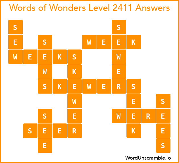 Words of Wonders Level 2411 Answers